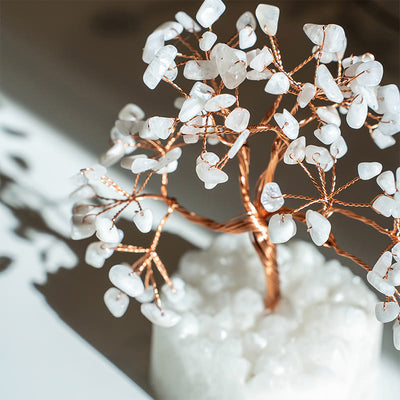 Olivenorma Natural White Chalcedony Reiki Crystal Bonsai Feng Shui Tree - image 4