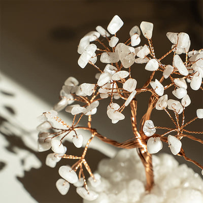 Olivenorma Natural White Chalcedony Reiki Crystal Bonsai Feng Shui Tree - image 3