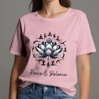 Olivenorma "PEACE & BALANCE" Lotus Yoga Tee Cotton T-Shirt - image 15