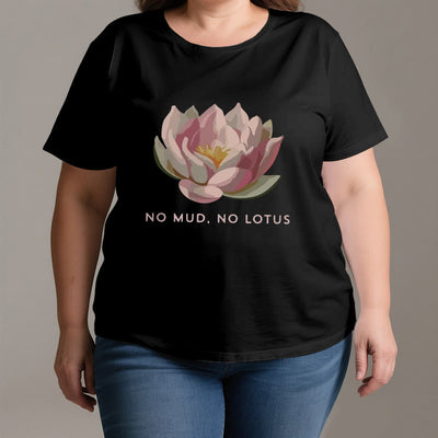 Olivenorma "NO MUD, NO LOTUS" Cotton Yoga Tee T-Shirt - image 3