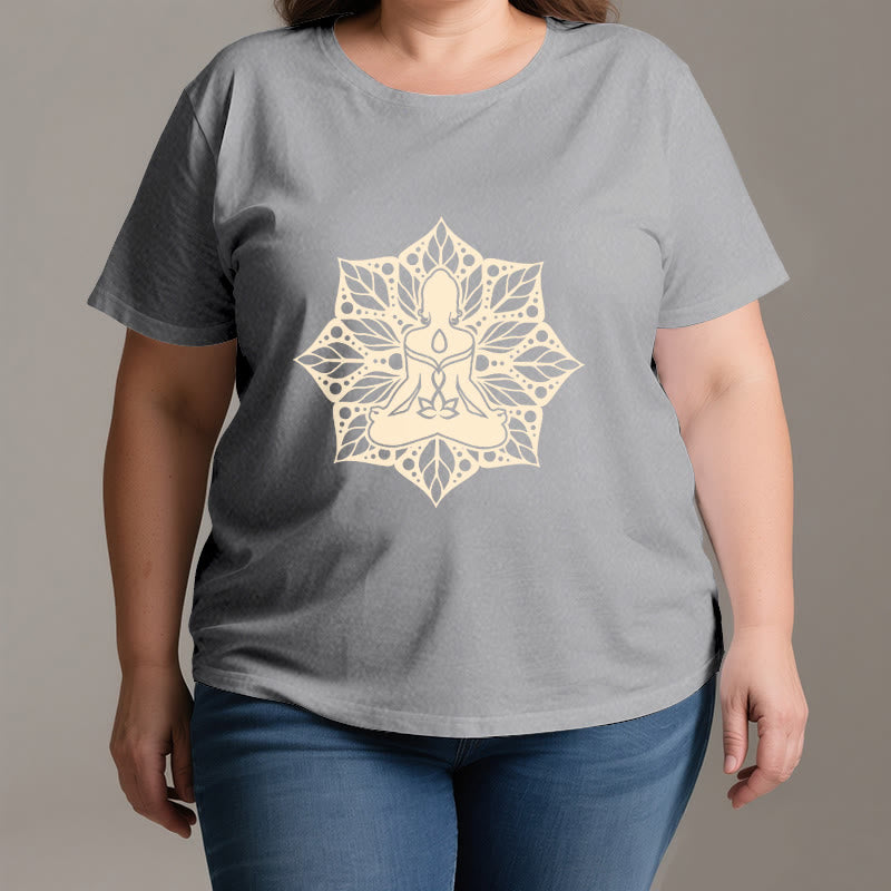Olivenorma Medala Floral Meditation Yoga Tee T-Shirt - image 3