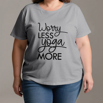 Olivenorma "WORRY LESS, YOGA MORE" YOGA Lover Tee Meditation T-Shirt - image 3
