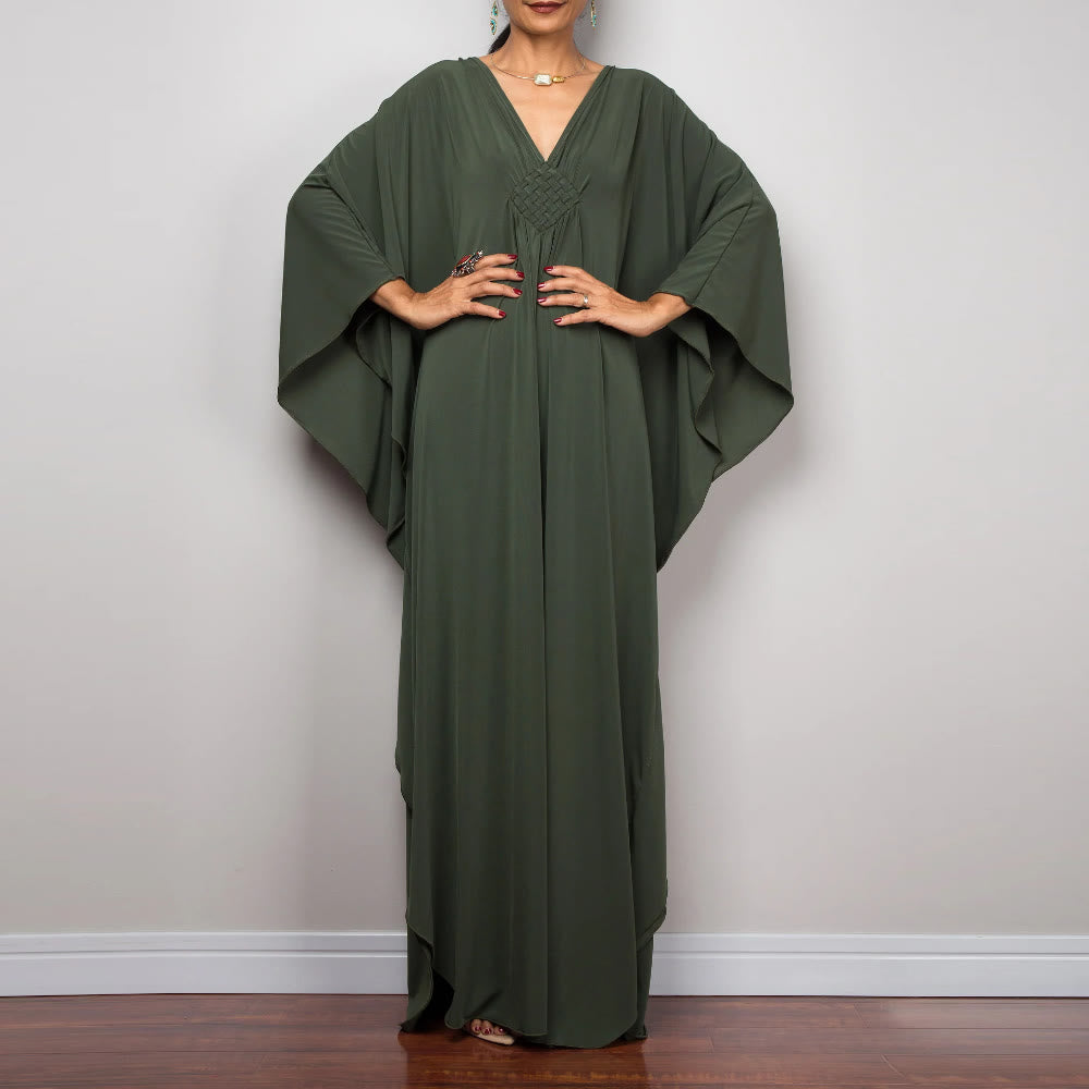 Olivenorma Beach Sun Protection Shirt Woven Design Kaftan Dress