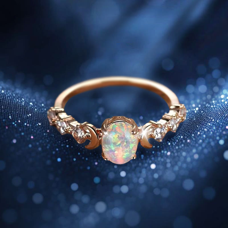 Olivenorma Selene's Moon-Woven Opal Ring - image 5