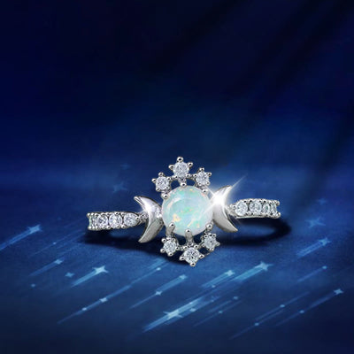 Olivenorma Druid's Moon Knot Opal Ring - US 10 - image 1