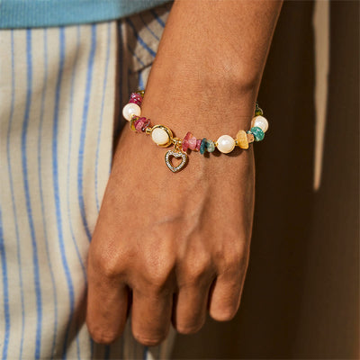 Olivenorma "Heart to Heart Bond" Tourmaline & Pearl Bracelet