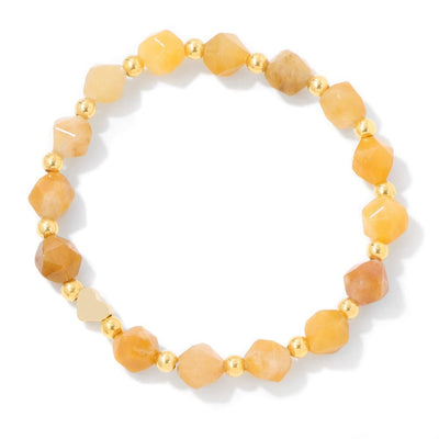 Olivenorma 8mm Facted Gemstone Heart Beaded Bracelet - Yellow Aventurine - image 19