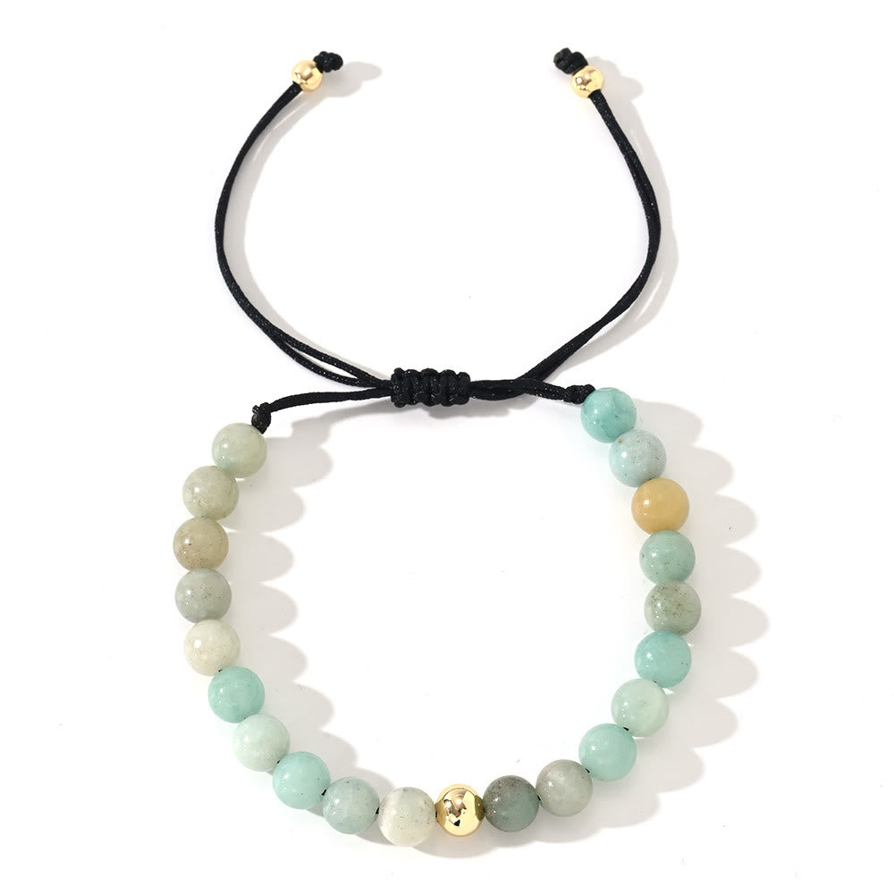 Olivenorma Natural Crystal Adjustable Beaded Braided Bracelet - Amazonite - image 14