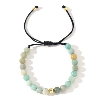 Olivenorma Natural Crystal Adjustable Beaded Braided Bracelet - Amazonite - image 14