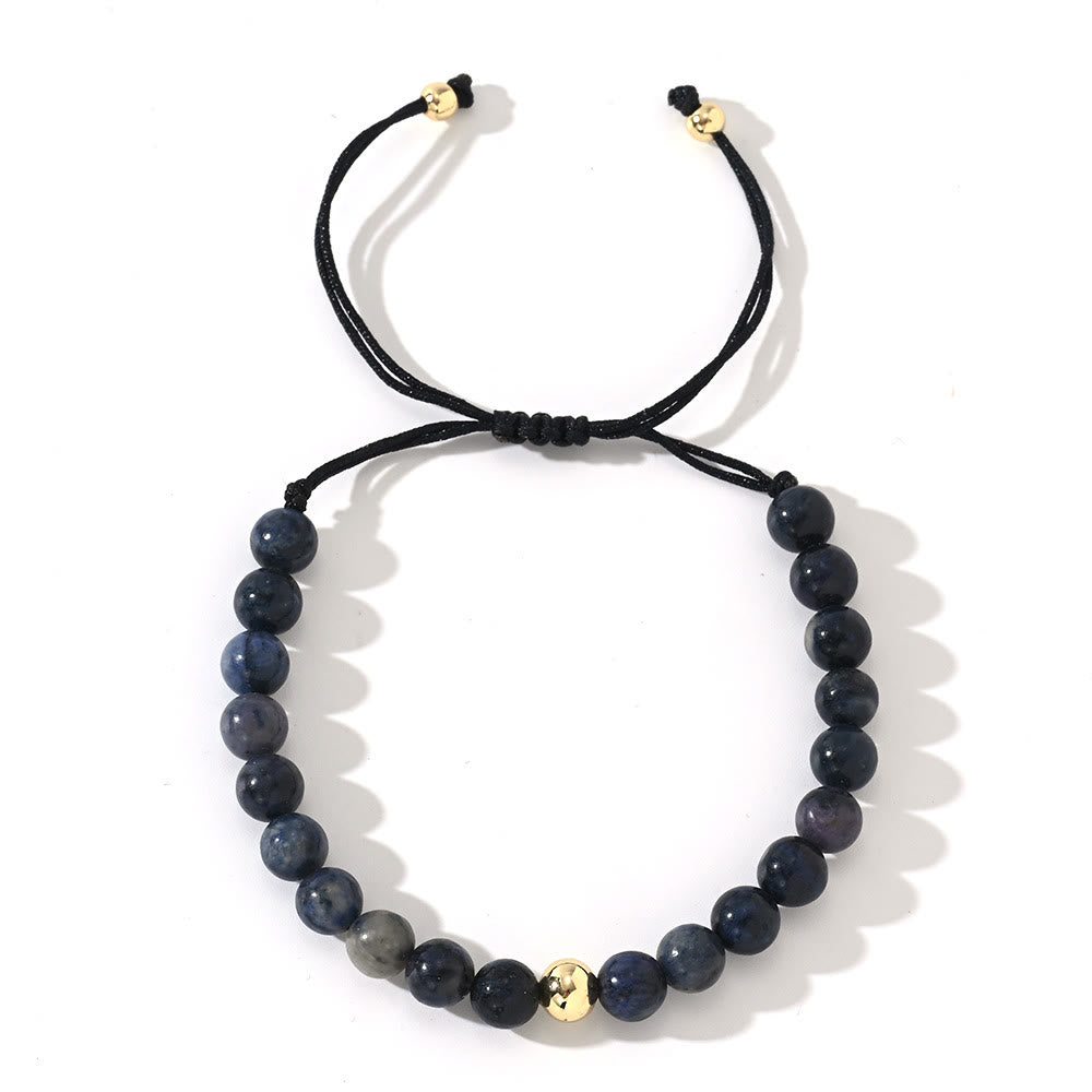 Olivenorma Natural Crystal Adjustable Beaded Braided Bracelet - Sodalite - image 6
