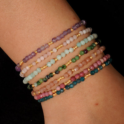 Olivenorma Mini Facted Beads Natural Gemstone Adjustable Bracelet - image 26
