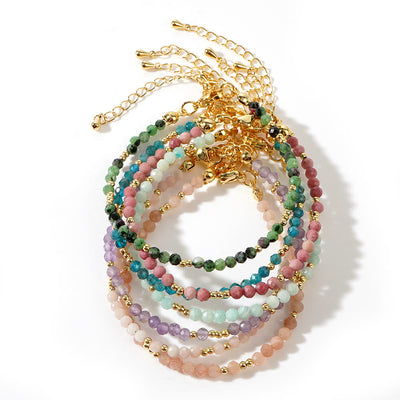 Olivenorma Mini Facted Beads Natural Gemstone Adjustable Bracelet - image 25