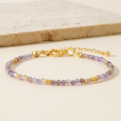 Olivenorma Mini Facted Beads Natural Gemstone Adjustable Bracelet - image 3