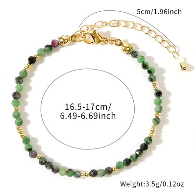 Olivenorma Mini Facted Beads Natural Gemstone Adjustable Bracelet - image 8