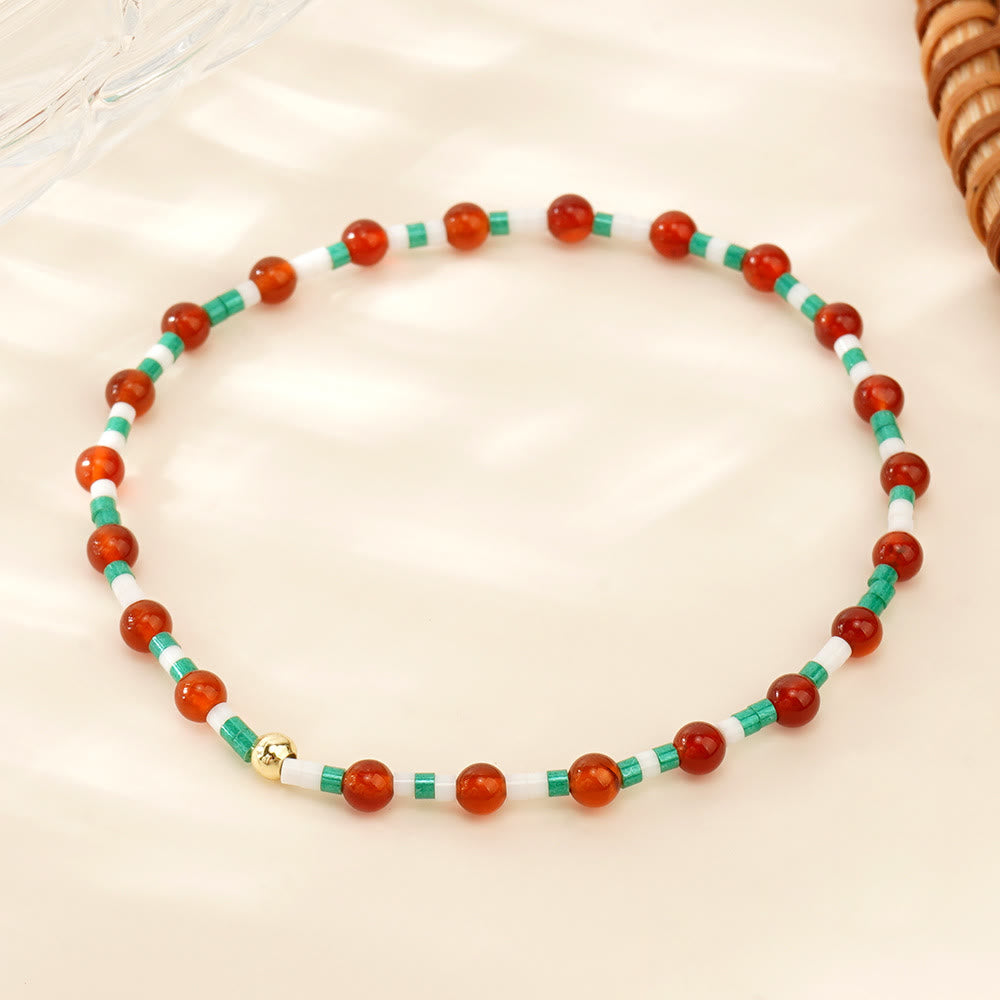 Olivenorma Mini Beads Gemstone Stretch Elastic Bracelet - Ruby Quartz - image 9