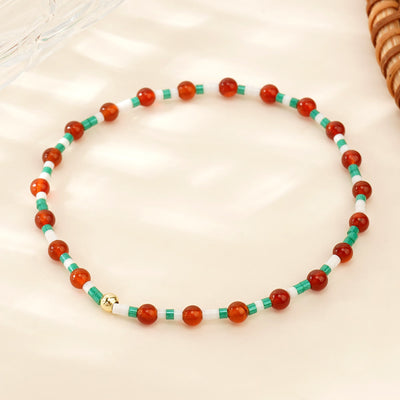 Olivenorma Mini Beads Gemstone Stretch Elastic Bracelet - Ruby Quartz - image 9