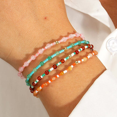 Olivenorma Mini Beads Gemstone Stretch Elastic Bracelet - image 15