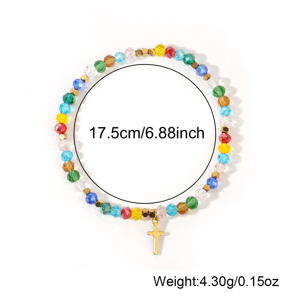 Olivenorma GOD BLESS YOU Mini Beaded Gemstone Stretch Bracelet - image 3