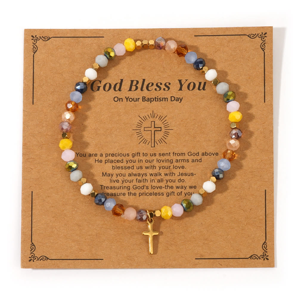 Olivenorma GOD BLESS YOU Mini Beaded Gemstone Stretch Bracelet - Style D - image 6