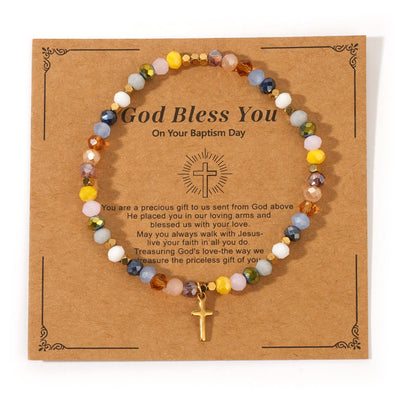 Olivenorma GOD BLESS YOU Mini Beaded Gemstone Stretch Bracelet - Style D - image 6