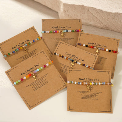 Olivenorma GOD BLESS YOU Mini Beaded Gemstone Stretch Bracelet - image 9