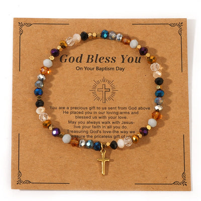 Olivenorma GOD BLESS YOU Mini Beaded Gemstone Stretch Bracelet - Style C - image 5