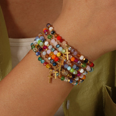 Olivenorma GOD BLESS YOU Mini Beaded Gemstone Stretch Bracelet - image 1