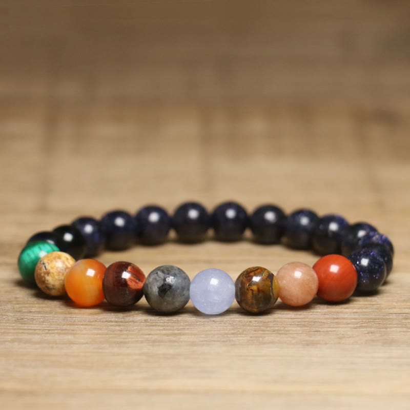 Olivenorma 8mm Colorful Natural Gemstone Beaded Bracelet - Natural Stone - image 1