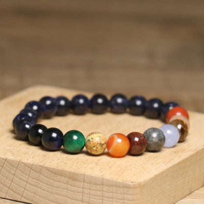 Olivenorma 8mm Colorful Natural Gemstone Beaded Bracelet - image 3