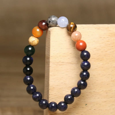 Olivenorma 8mm Colorful Natural Gemstone Beaded Bracelet - image 5