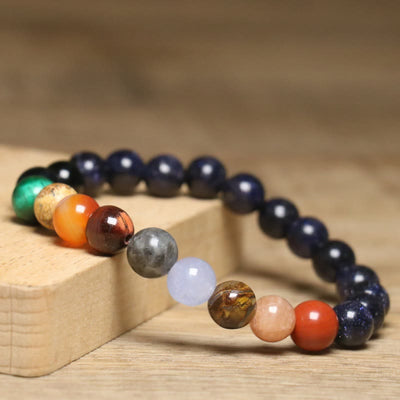 Olivenorma 8mm Colorful Natural Gemstone Beaded Bracelet - image 4