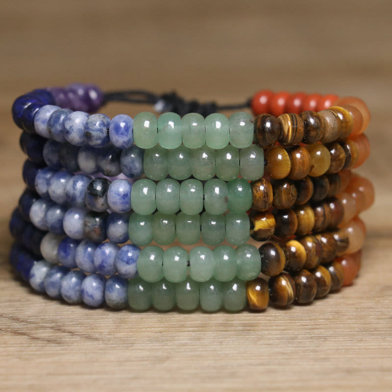 Olivenorma Natural Crystal Chakra Stone Adjustable Braided Bracelet - image 4