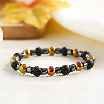 Olivenorma 8mm Lava Stone Hematite Stretch Beaded Bracelet - image 10