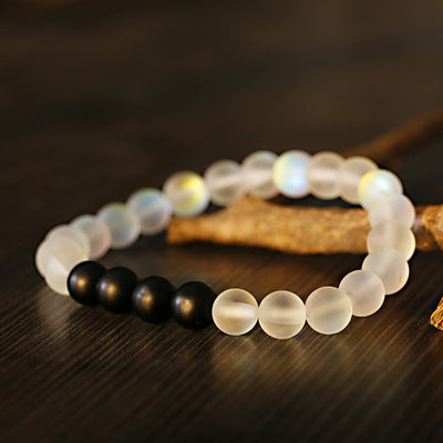 Olivenorma Moonstone Black Onyx Besties Stretch Beaded Bracelet - image 6