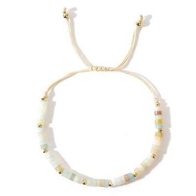 Olivenorma 3mm Mini Gems Natural Crystal Adjustable Beaded Bracelet - image 3
