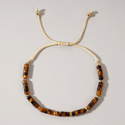 Olivenorma 3mm Mini Gems Natural Crystal Adjustable Beaded Bracelet - Tiger Eye - image 8