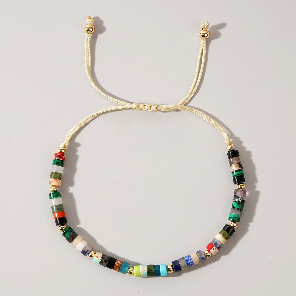 Olivenorma 3mm Mini Gems Natural Crystal Adjustable Beaded Bracelet - Various Gemstones - image 12