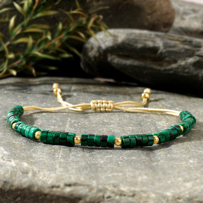 Olivenorma 3mm Mini Gems Natural Crystal Adjustable Beaded Bracelet - image 6