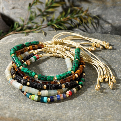 Olivenorma 3mm Mini Gems Natural Crystal Adjustable Beaded Bracelet - image 13