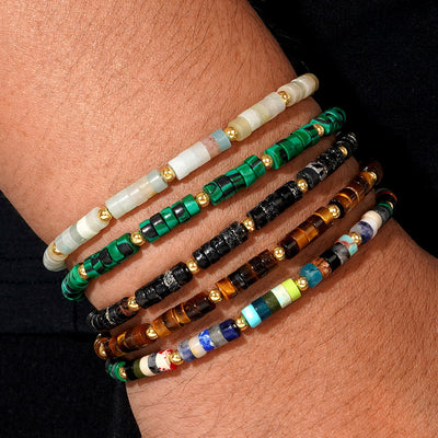 Olivenorma 3mm Mini Gems Natural Crystal Adjustable Beaded Bracelet - image 14