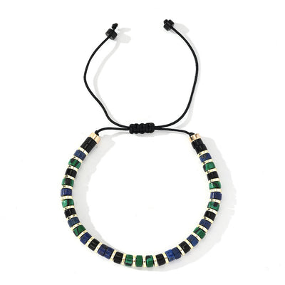 Olivenorma Mini Beaded Hematite Gemstone Trendy Beaded Bracelet - Malachite+Obsidian+Lapis Lazuli+Hematite - image 6