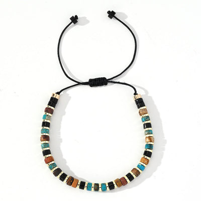 Olivenorma Mini Beaded Hematite Gemstone Trendy Beaded Bracelet - Turquoise+Obsidian+Picture Jasper - image 14