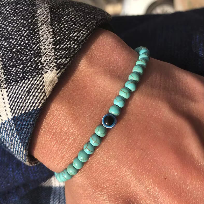 Olivenorma Round Natural Stone Evil Eye 6mm/8mm Beaded Bracelet - 8mm - Turquoise - image 12