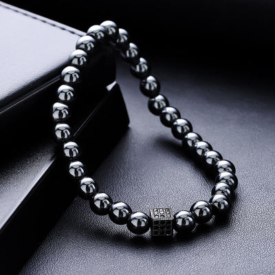 Olivenorma 2Pcs Mens Hematite Black Onyx Stretch Beaded Bracelet - image 5