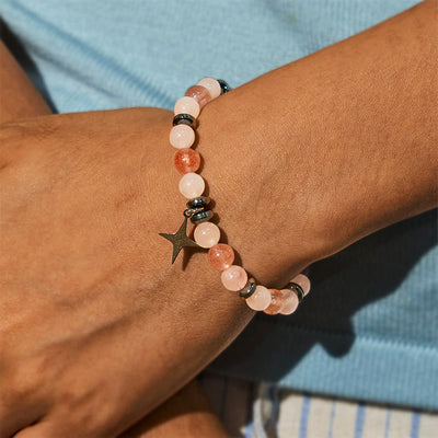 Olivenorma "Love Blooms" Rose Quartz & Strawberry Quartz Bracelet