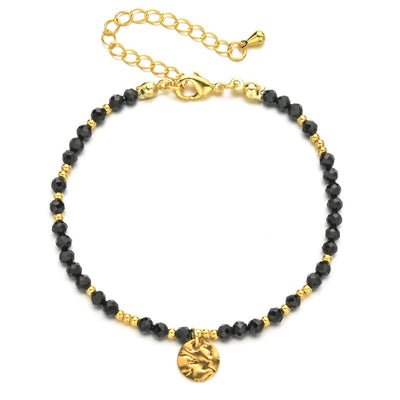 Olivenorma Fortune Biscuit Natural Mini Beads Gemstone Adjustable Bracelet - Obsidian - image 11
