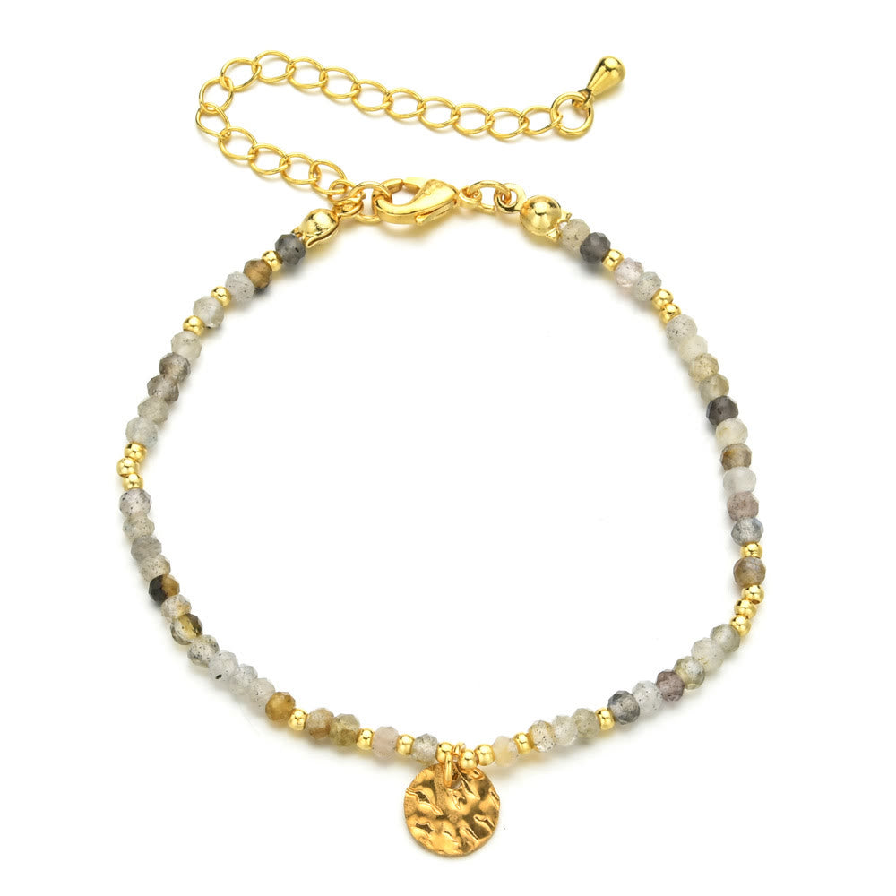 Olivenorma Fortune Biscuit Natural Mini Beads Gemstone Adjustable Bracelet - Labradorite - image 15
