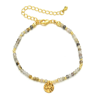 Olivenorma Fortune Biscuit Natural Mini Beads Gemstone Adjustable Bracelet - Labradorite - image 15