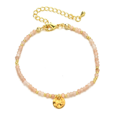 Olivenorma Fortune Biscuit Natural Mini Beads Gemstone Adjustable Bracelet - Rose Quartz - image 5