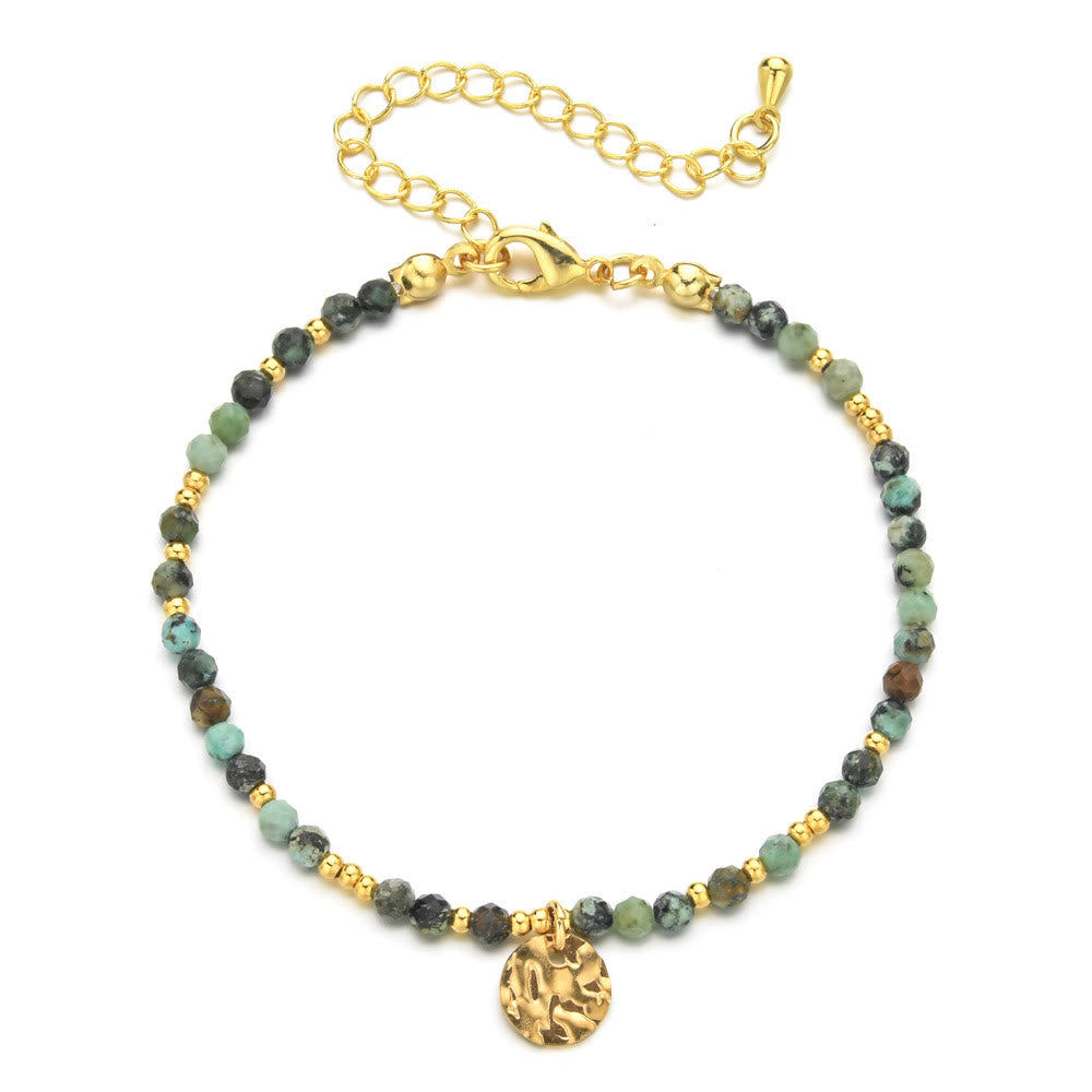 Olivenorma Fortune Biscuit Natural Mini Beads Gemstone Adjustable Bracelet - African Turquoise - image 17